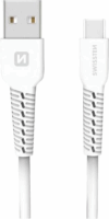 Swissten 71505531 USB Type-A apa - USB Type-C apa Adat és töltő kábel - Fehér (1m)