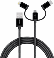 Yenkee YCU 400 USB-A apa - Micro USB/USB-C/Lightning apa 2.0 Adat és töltőkábel - Fekete (1m)