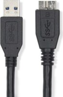 Nedis CCGL61500BK05 USB-A apa - USBMicroB apa 3.2 Adat és töltő kábel - Fekete (0.5m)