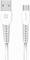 Swissten 71505521 Basic USB Type-A apa - Micro USB Type-B apa Adat és töltő kábel - Fehér (1m)