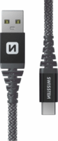 Swissten 71541010 Kevlar USB Type-A apa - USB Type-C apa Adat és töltő kábel - Fekete (1.5m)