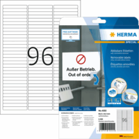 Herma 63,5x8,5 mm Címke tintasugaras és lézer nyomtatóhoz (2400 címke / csomag)