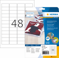 Herma 45,7x21,2 mm biztonsági Címke lézer nyomtatóhoz (1200 címke / csomag)