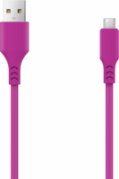 Setty GSM108862 USB Type-A apa - Micro USB Type-B apa Adat és töltő kábel - Rózsaszín (1m)
