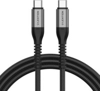 Lention CB-CCT-60W2MGRY-DS1 USB Type-C apa - USB Type-C apa Adat és töltő kábel - Fekete (2m)