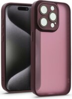 Haffner Variete Apple iPhone 15 Pro Max Tok kameravédő peremmel, lencsevédő üveggel - Bordó