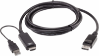 Aten 2L-7D02HDP HDMI 1.2 / USB Type-A - DisplayPort 1.4 Kábel 1.8m - Fekete