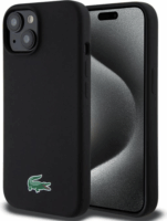 Lacoste Microfiber iPhone 15 Tok - Fekete