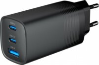 Gembird TA-UC-PDQC65-01-BK 2x USB-C / USB-A Hálózati Gyorstöltő Adapter 65W - Fekete
