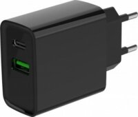 Gembird TA-UC-PDQC20-01-BK USB-C / USB-A Hálózati töltő - Fekete (20W)