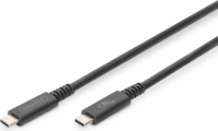Digitus AK-300343-008-S USB-C apa - USB-C apa 4.0 Adat és töltőkábel - Fekete (0.8m)