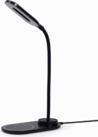 Gembird TA-WPC10-LED-01 Asztali lámpa + Vezeték nélküli töltő - Fekete