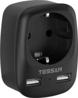 Tessan TS-611-DE-BK 2x USB-A Hálózati töltő - Fekete (5V / 2.4A)