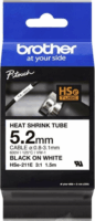 Brother HSE-221E P-touch Feliratozógép szalag 5.2mm / 1.5m - Fehér alapon fekete (Zsugorcsöves)