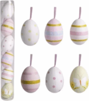 6 darabos dekor tojás akasztóval - Mintás