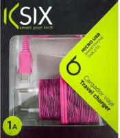 KSIX Micro-USB Hálózati töltő - Rózsaszín (5V / 1A)