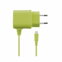 KSIX Micro-USB Hálózati töltő - Zöld (5V / 1A)