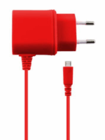 KSIX Micro-USB Hálózati töltő - Piros (5V / 1A)