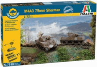 Italeri: M4A3 75 mm Sherman tank makett ragasztóval (1:72)