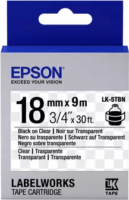 Epson LK-5TBN Feliratozógép szalag 18mm / 9m - Áttetsző alapon fekete