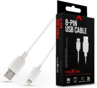 Maxlife TF-0173 USB Type-A apa - Lightning apa Adat és töltő kábel - Fehér (1m)