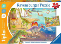 Ravensburger tiptoi rejtvény kis felfedezőknek : Dinoszauruszok - 2x12 darabos puzzle