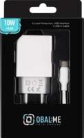 OBAL 10W1UWH-C USB-A Hálózati töltő - Fehér (10W) + USB-C Kábel