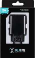 OBAL 20W1CBL USB-C Hálózati töltő - Fekete (20W)