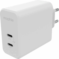 Mophie GaN Charger Dual 2x USB-C Hálózati Töltő Adapter 67W - Fehér