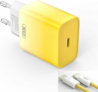 XO CE18 USB-C Hálózati töltő + USB-C/Lightning kábel - Sárga (30W)