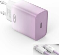 XO CE18 USB-C Hálózati töltő + USB-C/USB-C kábel - Lila (30W)