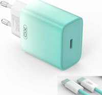 XO CE18 USB-C Hálózati töltő + USB-C/USB-C kábel - Kék (30W)