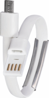 Akyga AK-AD-34 USB-AF USB Type-A apa - Micro USB Type-B Adat és töltő kábel - Fehér (0.23m)