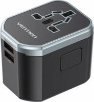 Vention FJCB0 USB-C / 2x USB-A Hálózati utazótöltő - Fekete (20W)