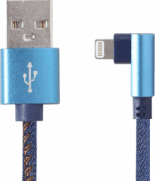 Gembird USB2J USB-A apa - Lightning apa 90° 2.0 Adat és töltő kábel - Kék (1m)
