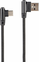 Gembird USB2J USB-A apa - USB-C apa 90° 2.0 Adat és töltő kábel - Fekete (1m)