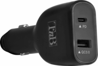 TnB CACPD65W USB Type-C / USB Type-A Autós töltő - Fekete (65W)