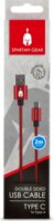 Spartan Gear USB-A apa - USB-C apa 2.0 Adat és töltő kábel - Piros (2m)