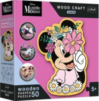 Trefl Puzzle Wood Craft Disney Minnie egér virágokkal - 50 darabos puzzle