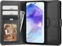 Tech-Protect Wallet Book Samsung Galaxy A55 Műbőr Flip Tok - Fekete