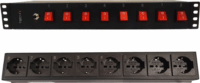 Techly I-CASE STRIP-815I 230V Rack elosztó 8 aljzatos 1.8m - Fekete