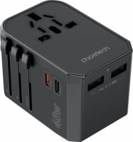 Choetech PD6045 2x USB-C / 2x USB-A Hálózati utazótöltő - Fekete (45W)
