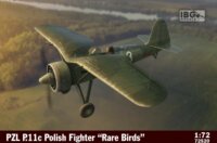 IBG Models 72520 PZL P.11c Polish Fighter "Rare Birds" lengyel vadászrepülőgép műanyag modell (1:72)
