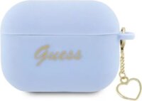Guess Silicone Charm Heart Apple AirPods Pro 2 tok - Kék