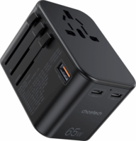 Choetech PD5009 2x USB-C / USB-A Hálózati utazótöltő - Fekete (65W)