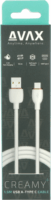 AVAX CB620 CREAMY+ USB Type-A apa - USB Type-C apa Töltőkábel - Fehér/Rózsaarany (1.5m)