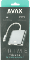 AVAX HB902 PRIME USB Type-C apa - 2x HDMI anya Adapter