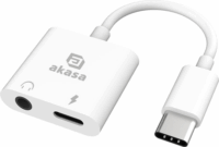 Akasa AK-CBCA30-08WH USB Type-C apa - USB-C/3.5mm Jack anya Adapter