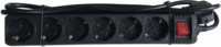 M-CAB 220V Elosztó 6 aljzatos 1.5m - Fekete