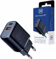 3mk Hyper Charger USB Type-A / USB Type-C Hálózati töltő - Fekete (20W)